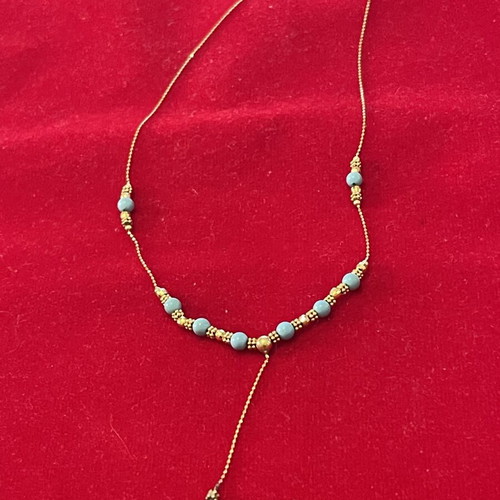 Gold 585 necklace with turquoise, like new