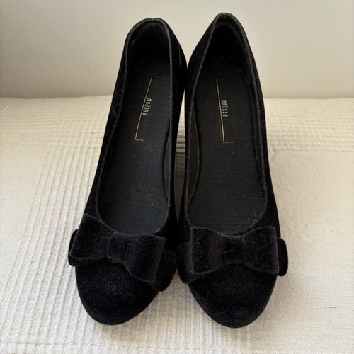 Melissa ballerinas like new, black velour, size 38