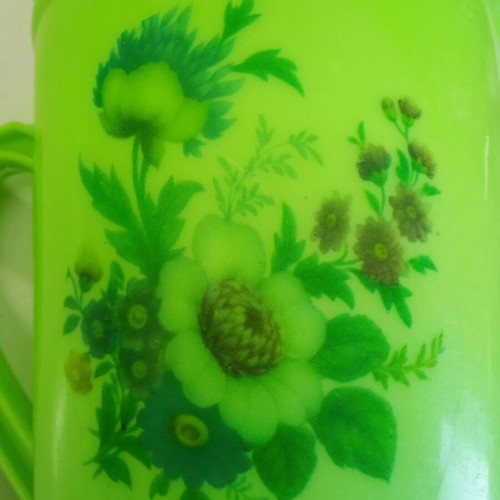 Small Monoplast Pitcher used, vintage, made in Greece, 15.2cm