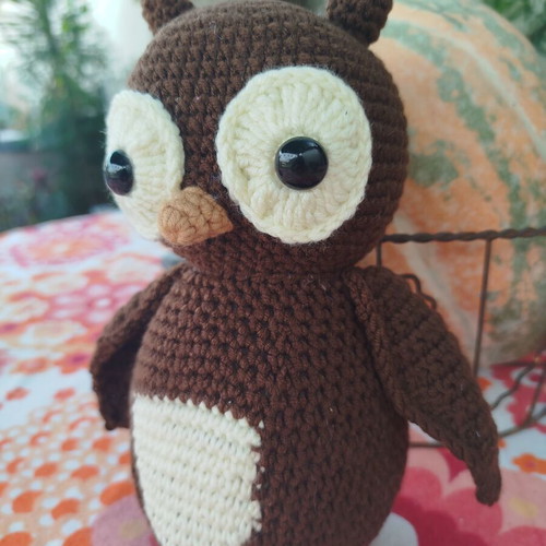 Handmade knitted owl new, acrylic wool