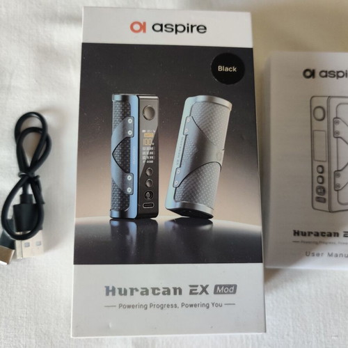 Aspire Huracan EX Mod Black with 18650 battery vape mod