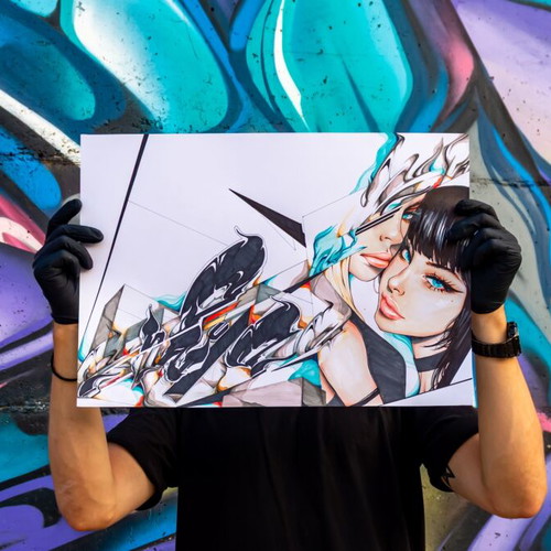 Original Artwork Between Two Worlds on 220 gsm Paper, new