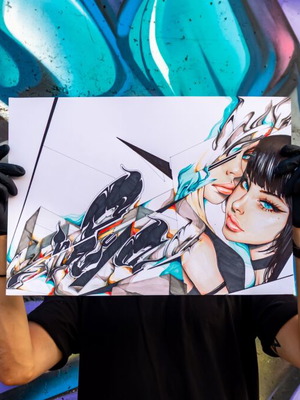 Original Artwork Between Two Worlds on 220 gsm Paper, new