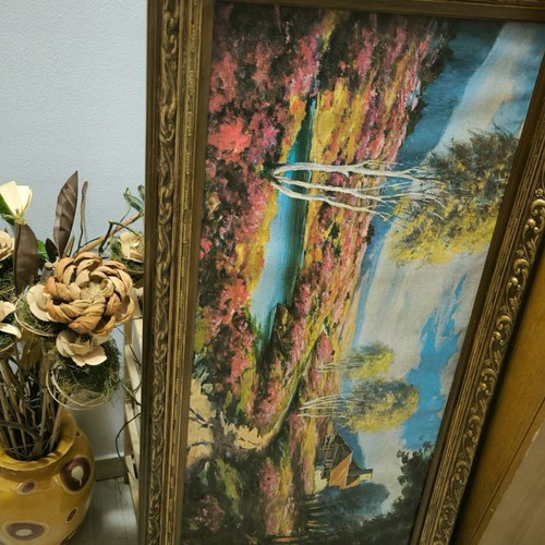 Oil painting 120x60 with wooden frame and frame damages