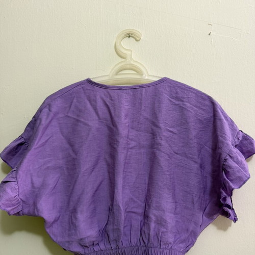 Anel lilac set with wrap crop top and shorts, small, like new