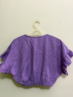 Anel lilac set with wrap crop top and shorts, small, like new