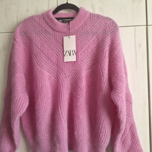 Zara women's sweater new, 100% wool, pink, size L