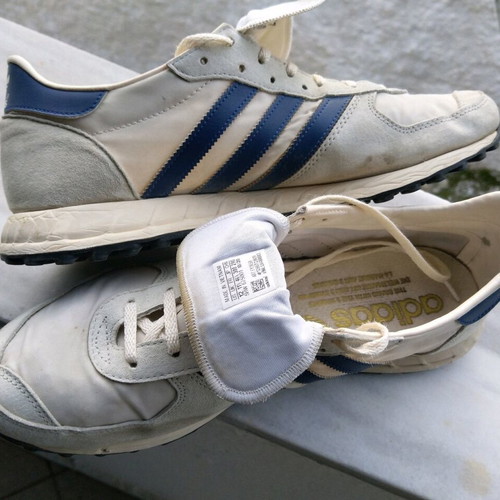 Adidas TRX used men's athletic shoes size 46.5 white and blue