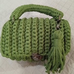 Handmade knitted bag small, green
