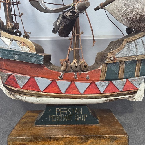 Vintage wooden Persian Merchant Ship model