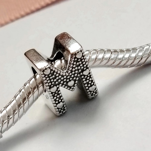 Pandora Silver Charm Letter M New