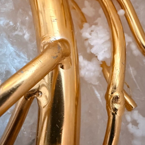 Pendant ceiling light 6xG9 like new, brass finish with crystals