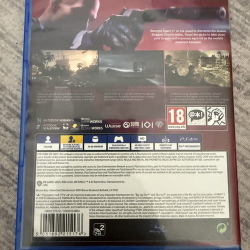 Hitman 2 PS4 game in very good condition