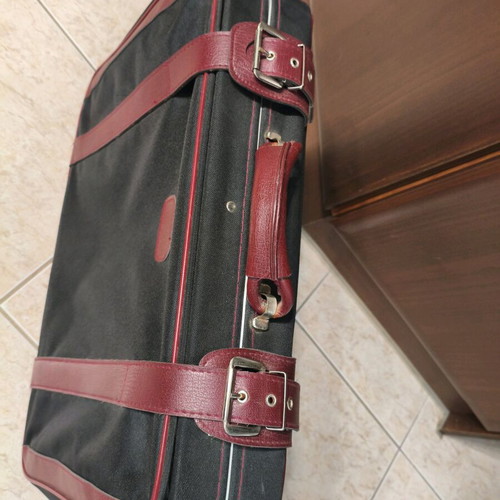 Vintage suitcase used, 1980-1990 decade, black