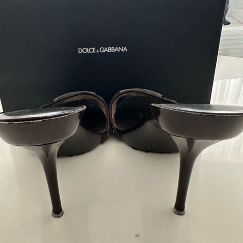 Dolce Gabbana mules used, leather beige-brown