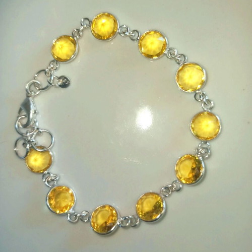 Silver 925 bracelet new with natural citrine stones 6.28g