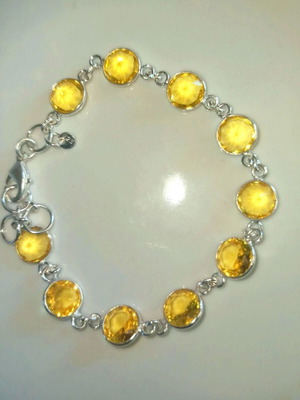 Silver 925 bracelet new with natural citrine stones 6.28g