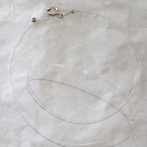 Invisible silicone necklace cord with Sterling silver 925 clasp new