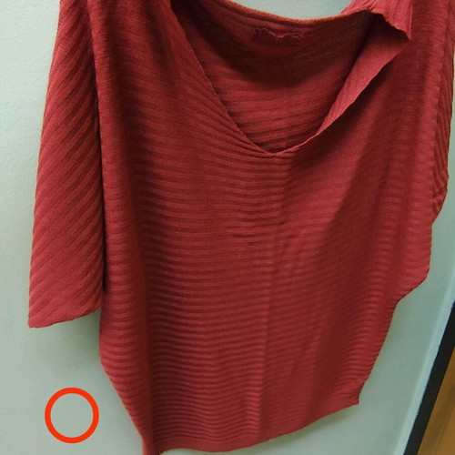 Blouse for spring and autumn with batwing sleeve, V-neck, burgundy, like new