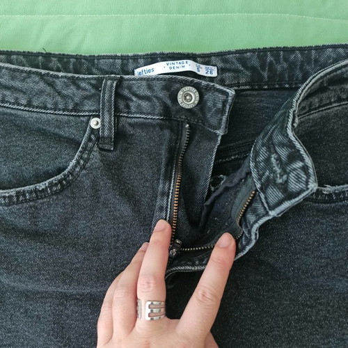 Lefties Black Denim Mini Skirt S Used