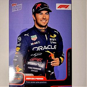 Topps Now F1 Formula 1 2022 Sergio Perez - Red Bull Racing - First Pole Position