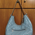 Doca blue leather shoulder bag, light blue
