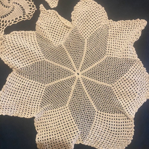 Set of 3 white handmade crochet doilies