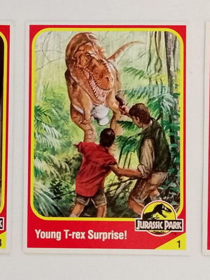 Κάρτες Kenner Jurassic Park και αυτοκόλλητα Chupa Chups μεταχειρισμένα, 90'