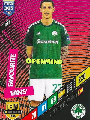 PAN5 Aitor Cantalapiedra Fans Favourite FIFA 365 2024 Andrenalyn XL card new