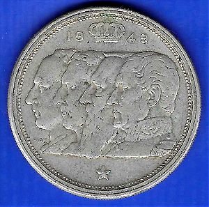 Βέλγιο 100 fr 1949-Belgium 100 francs 1949 silver