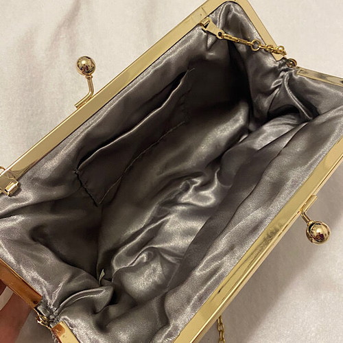 Women's bag grey with gold chain like new