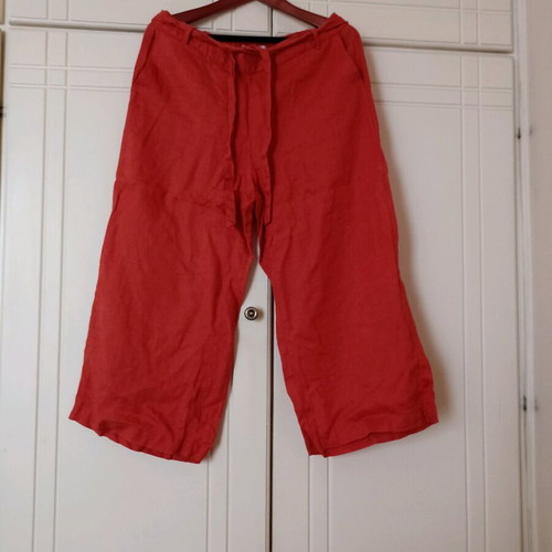 Linen pants KappAhl size 40 large like new, rotten apple color