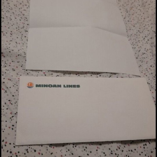 Minoan Lines promotional envelope, new