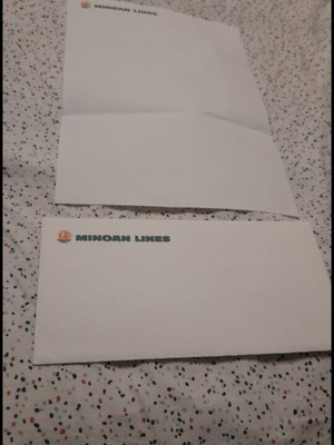 Minoan Lines promotional envelope, new
