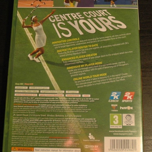 Top Spin 4 Xbox 360 new, tennis sports game