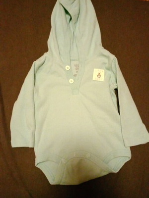 Carters baby bodysuit with hood size 6 months like new