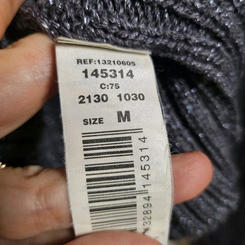 Mango sweater with wool and metallic yarn like new, gray silver size M