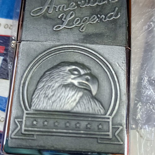 Lighter with flint new, American eagle design