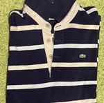 Lacoste men's long-sleeve shirt like new, size XL, white and blue