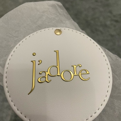 Dior compact mirror new with white leather look and gold details