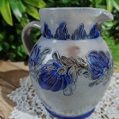 Authentic French ceramic jug from Alsace Krumeich Hubert Betschdorf 0.5L