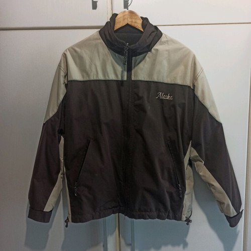 Alaska fleece jacket used, beige and brown, size L