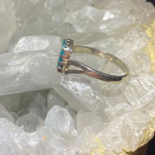 Silver ring with natural turquoise #9 new