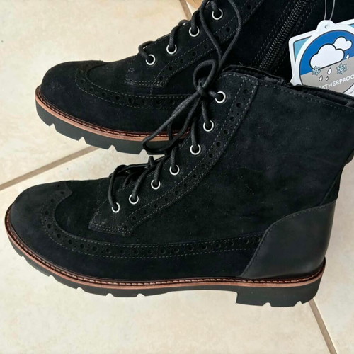Aetrex Anatomical Orthotic Leather Suede Waterproof Ankle Boots Size 38 New