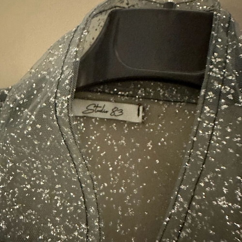 Studio 83 see through jacket turquoise like new, one size