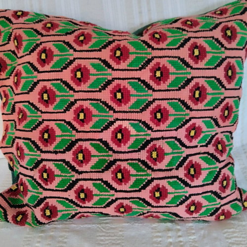 Large embroidered pillow new 60x50 cm