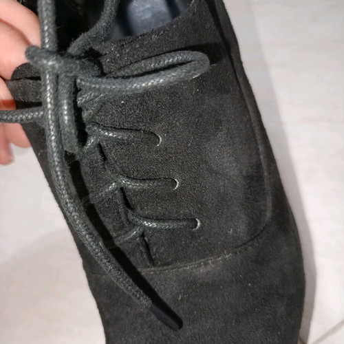 Suede pumps used black size 40 y2k with laces
