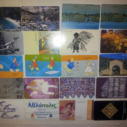 Phone cards used, pack of 20 pieces