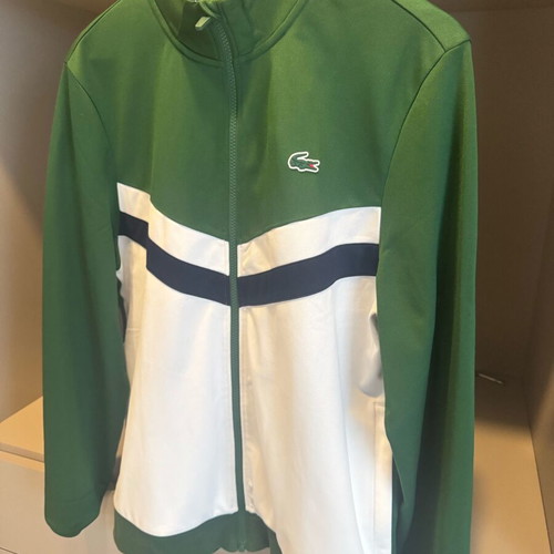 Lacoste jacket L like new, white and green