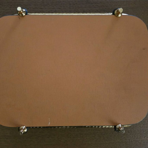 Tray with gold-plated handles and mirror in very good condition